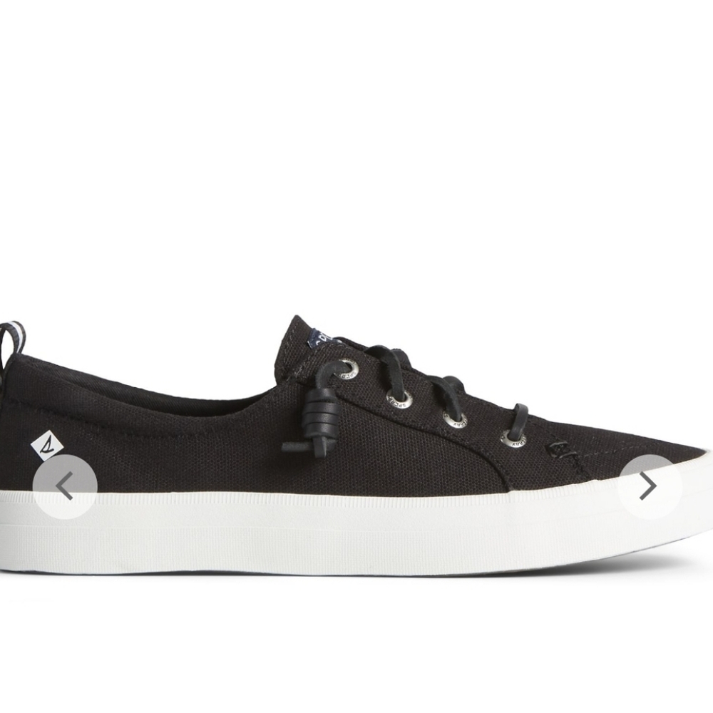 NIB  sz. 7 Sperry Crest Vibe linen black sneakers